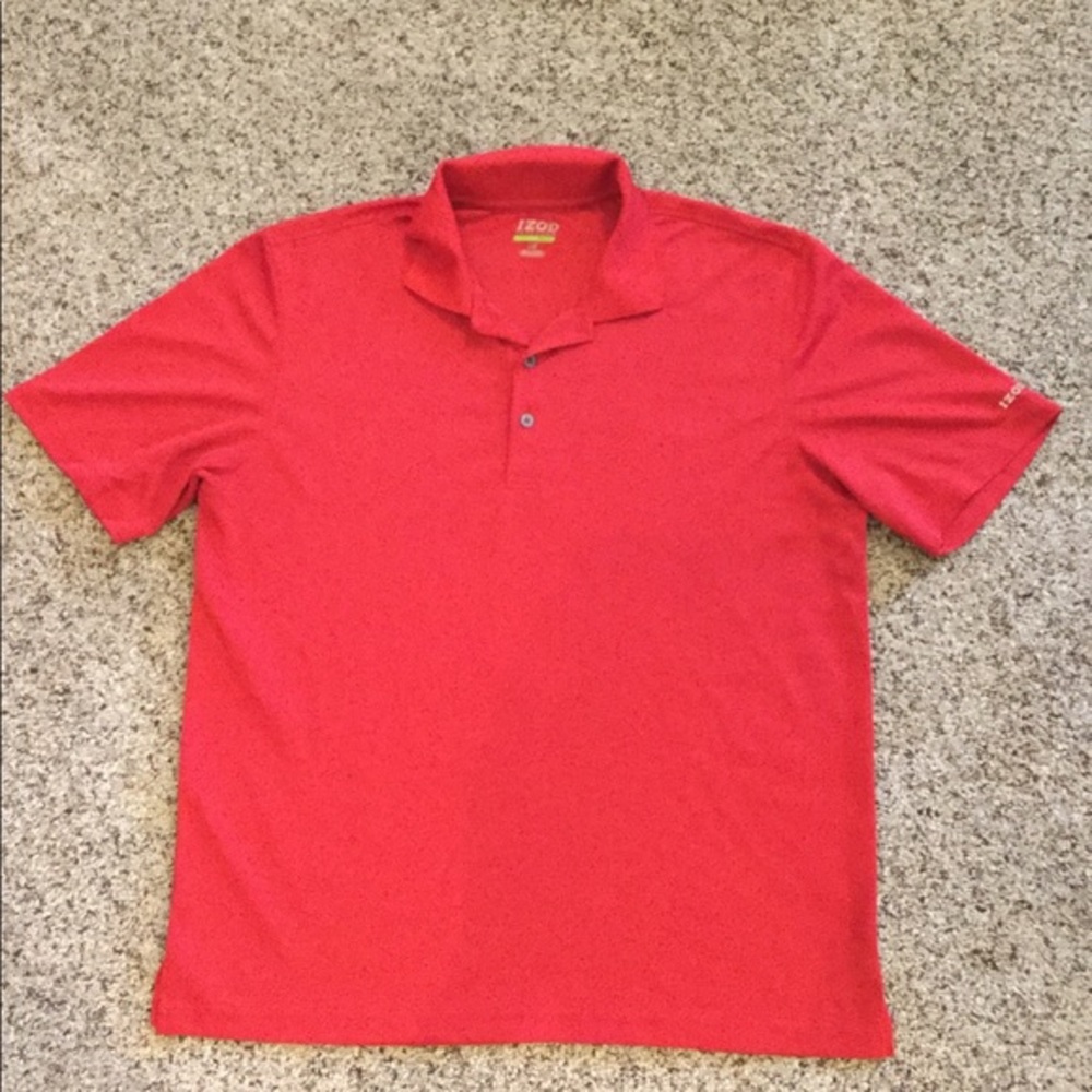 Men’s red golf polo